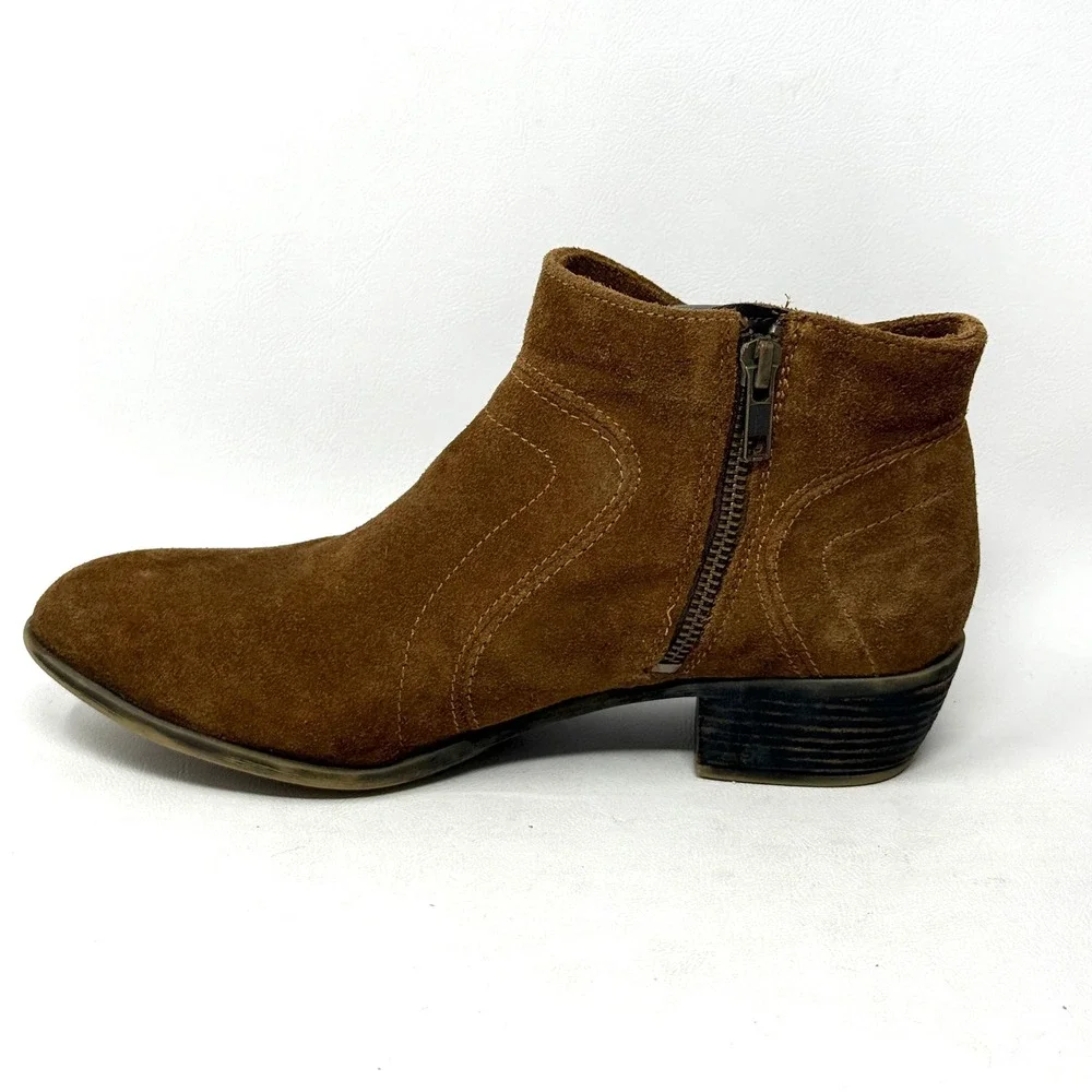 Skechers‎ Women Lovely Brown Suede Ankle Boots 8.5 Western Hipster Office Boho